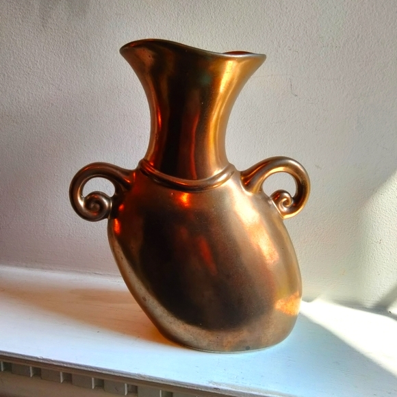 Vintage 1980s signed Michael Lambert bronze pottery vessel vase - Picture 1 of 6